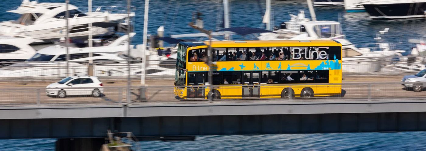 bus on a bridge