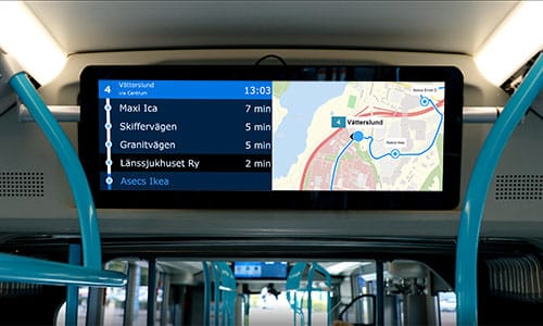 destination sign on a bus